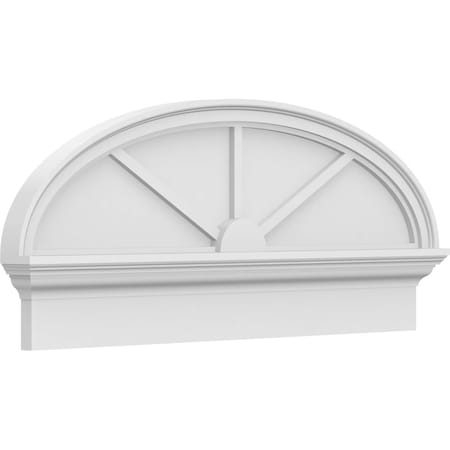 Ekena Millwork Elliptical 3 Spoke Architectural Grade PVC Combination Pediment, 38"W x 16-3/8"H x 2-3/4"P PEDPC038X165ELL03